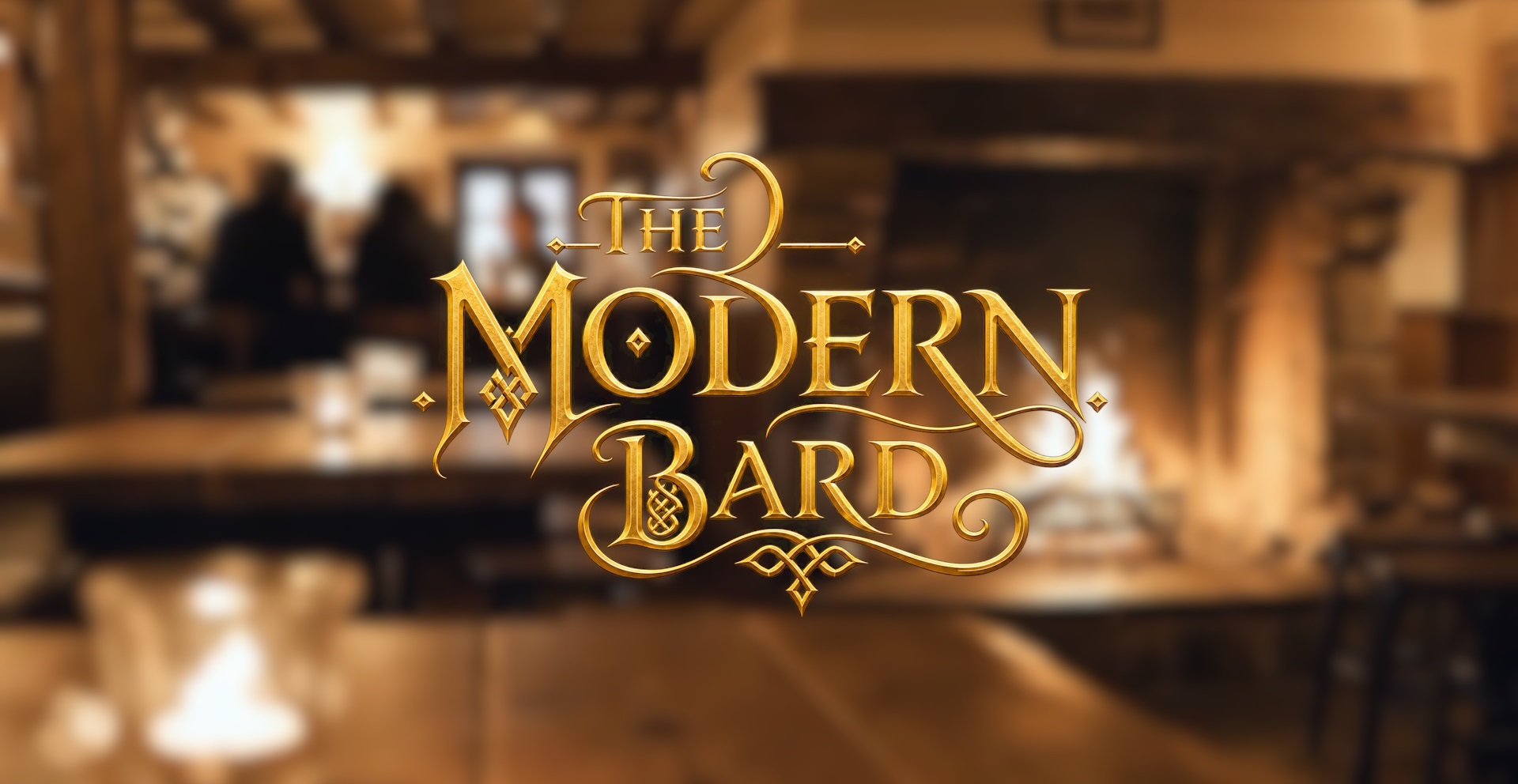 Modern bard logo in warm tavern